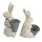 Hello Honey® Antique White & Gray Bunny Figurine Set